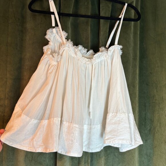 Pilcro Anthropologie White Ruffled Sleeveless Camisole - Picture 4 of 6